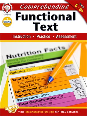 cover image of Comprehending Functional Text, Grades 6 - 8